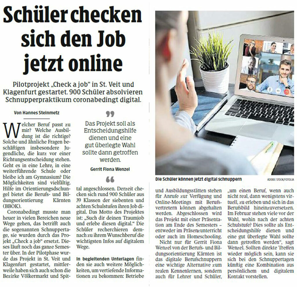 Check A Job St Veiter Zeitung Artikel