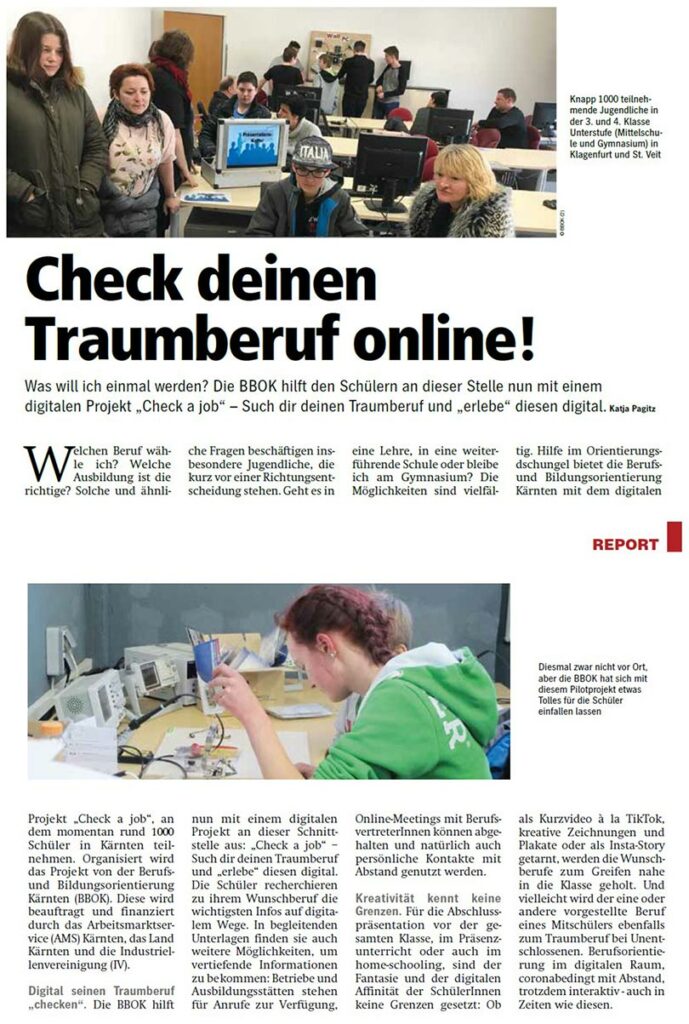 Check A Job St Veiter Zeitung Artikel